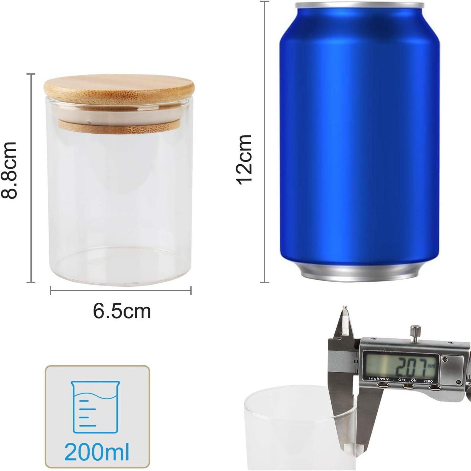 Gewürzdosen Glas 12er Set 200ml mit Bambusdeckel und
