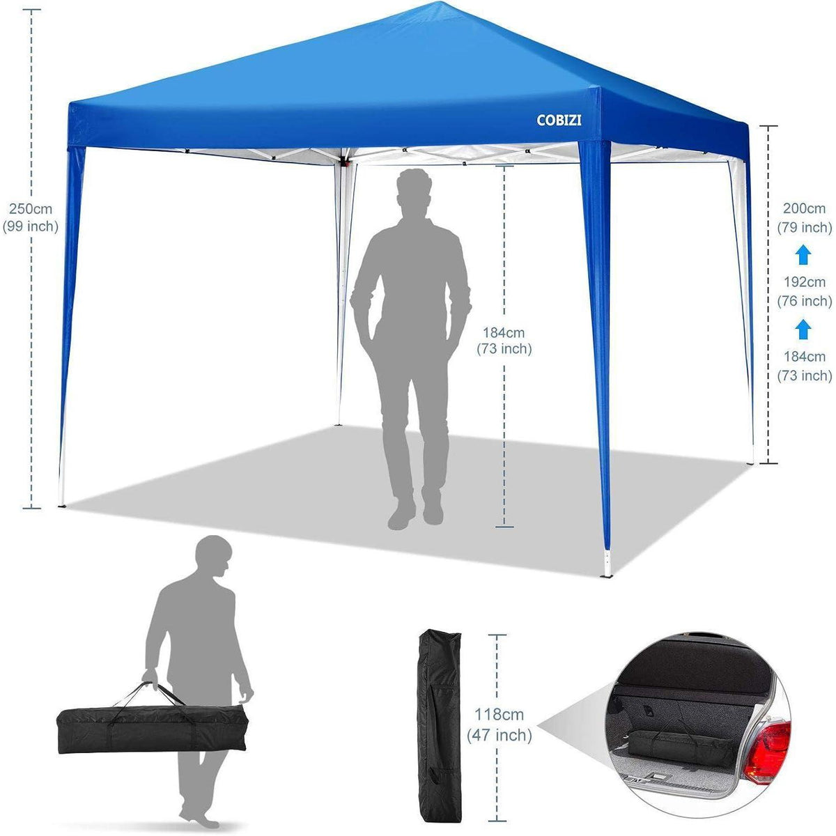 Faltpavillon 3x3m – Blau, Vielseitig & Wasserabweisend