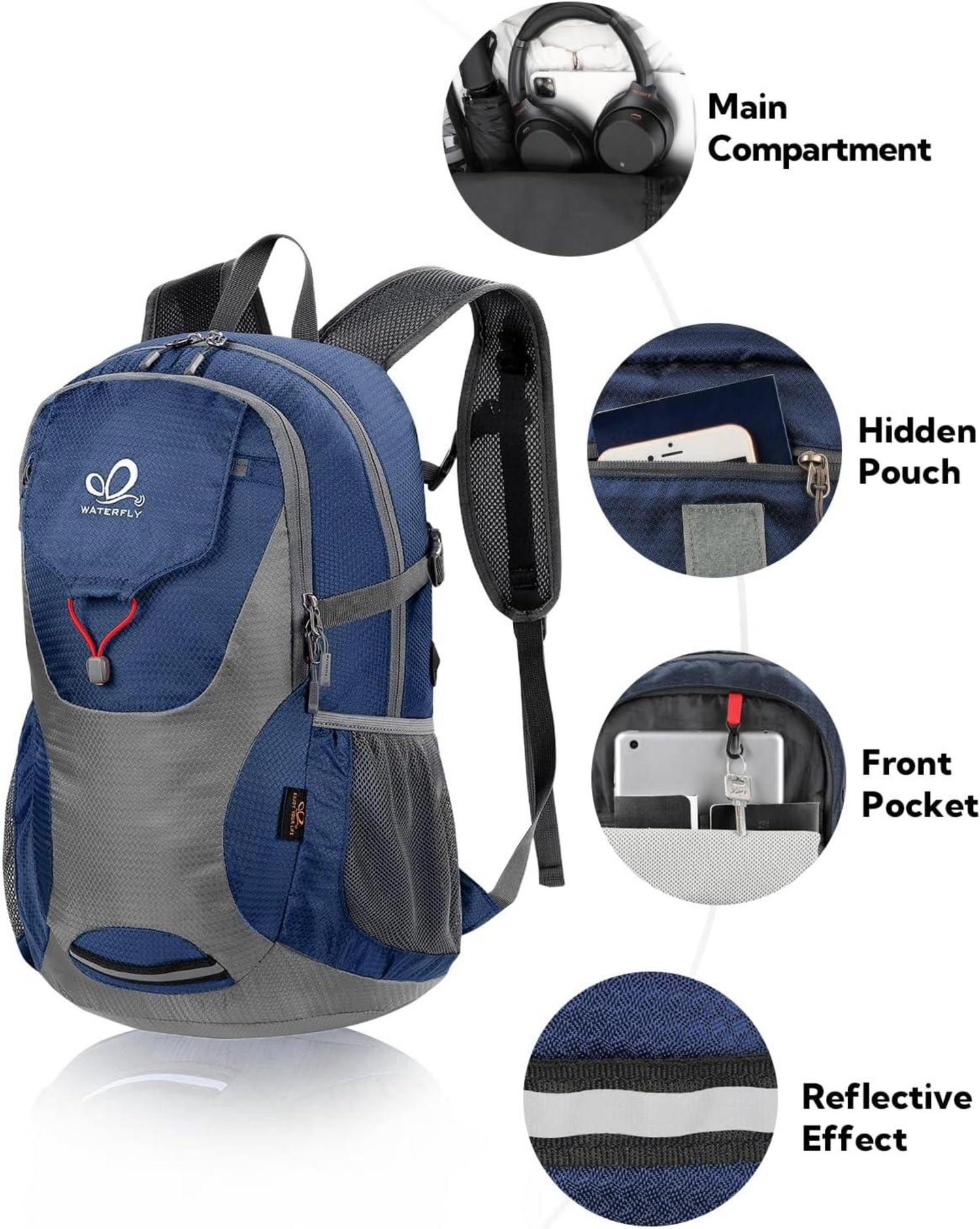 Faltbarer Wanderrucksack 30L mit Nassfach Ultraleicht Daypack