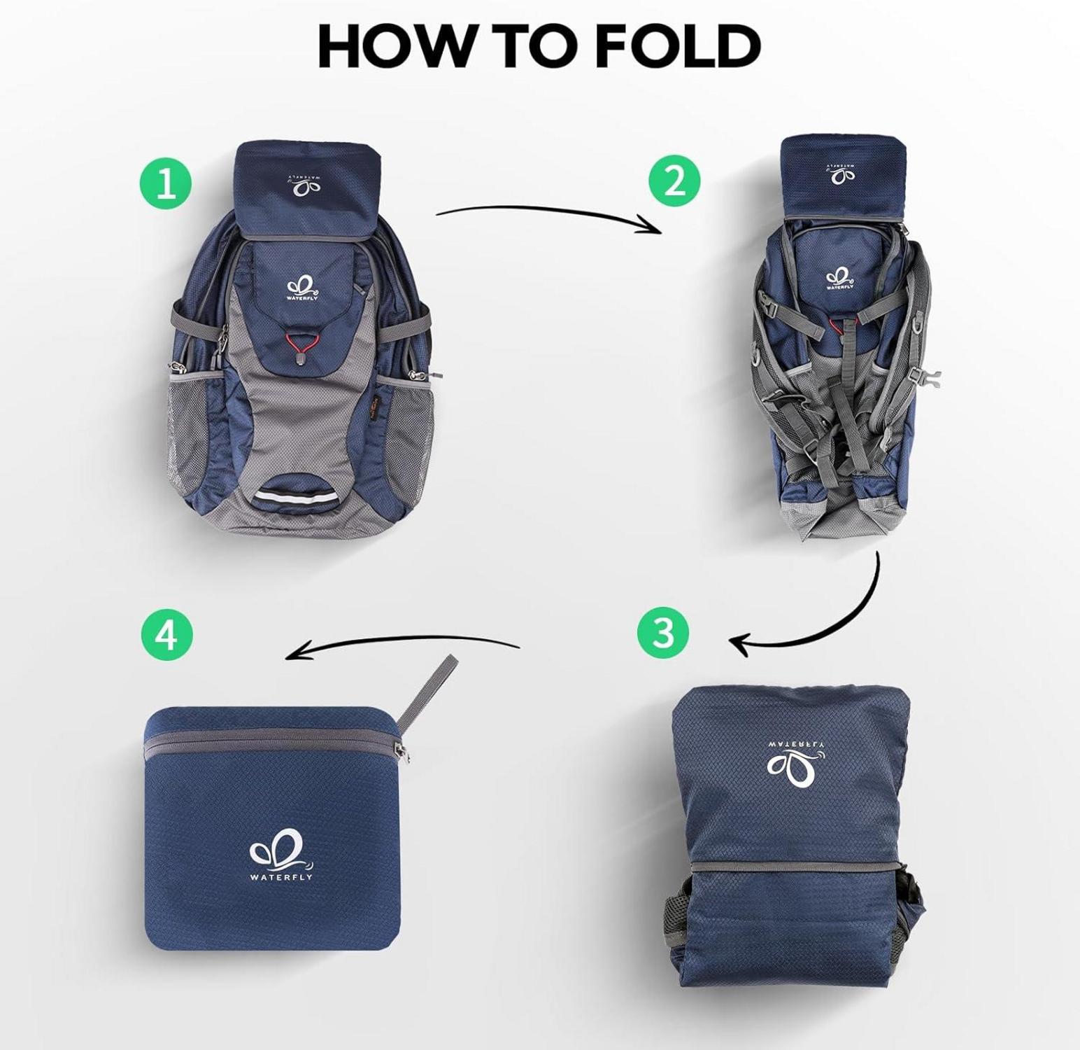 Faltbarer Rucksack Wanderrucksack 30L Ultraleicht Nassfach Blau