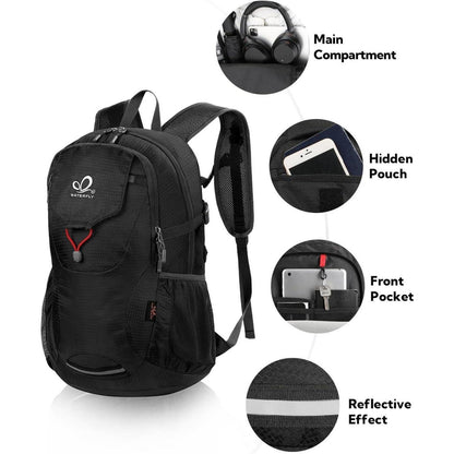 WATERFLY Faltbarer Wanderrucksack 30L: Leichter Daypack mit