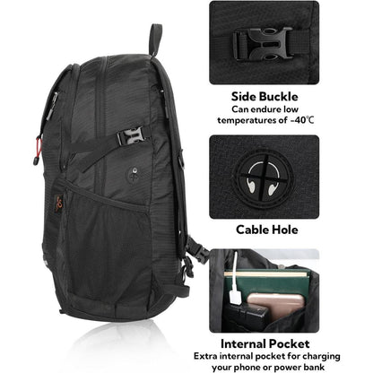 WATERFLY Faltbarer Wanderrucksack 30L: Leichter Daypack mit