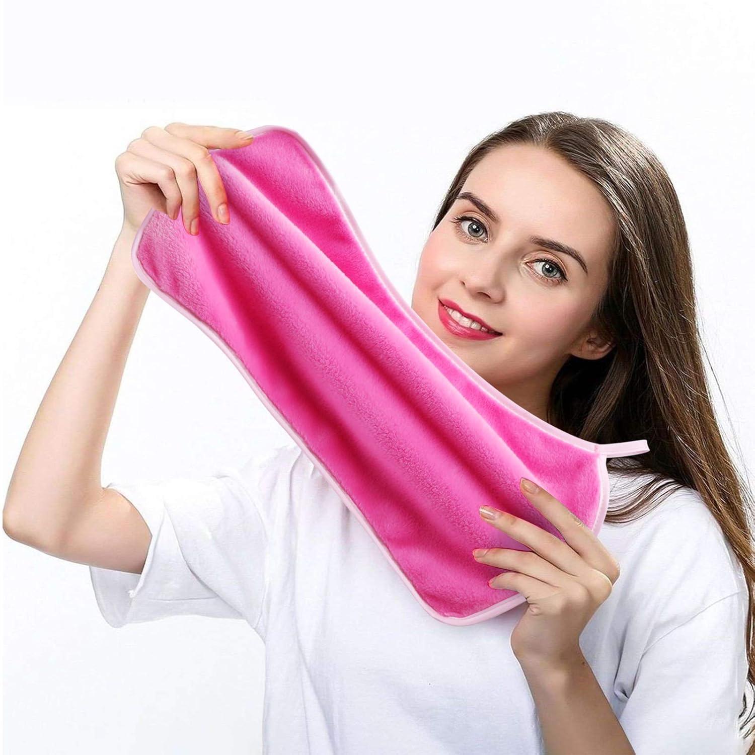 5er Pack Abschminktücher Mikrofaser, Make-Up Entferner Tuch, Hypoallergen