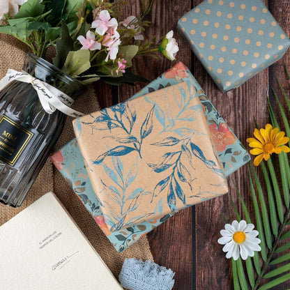 Geschenkpapier Kraftpapierrollen 43cm x 3m, Frühlingsstil