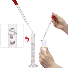 Glas Pipetten Set, Große Silikagel Messpipetten 2ml 5ml, Graduierte Glasmesszylinder 10ml 25ml