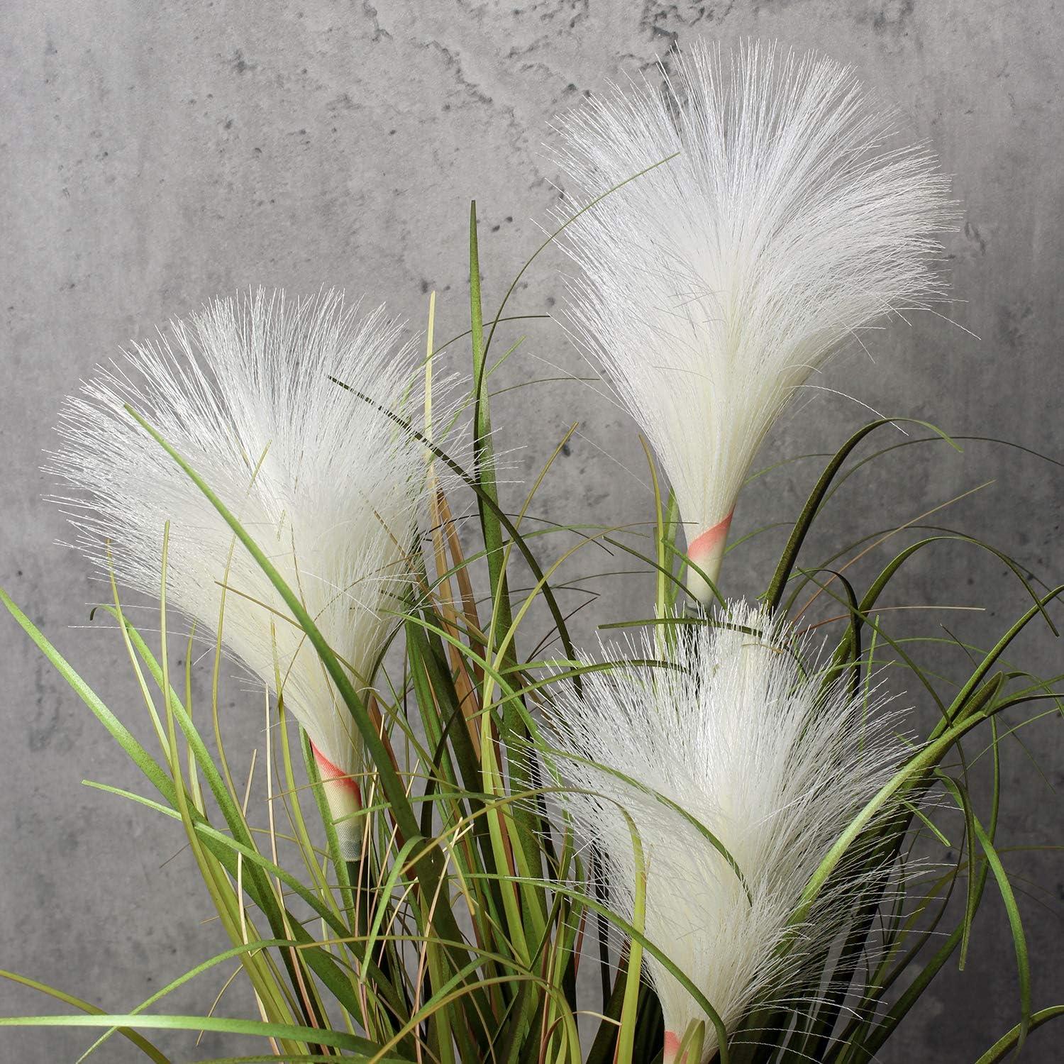 Künstliches Pampasgras Kunstpflanze im Schwarzen Topf