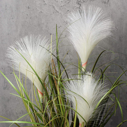 Künstliches Pampasgras Kunstpflanze im Schwarzen Topf