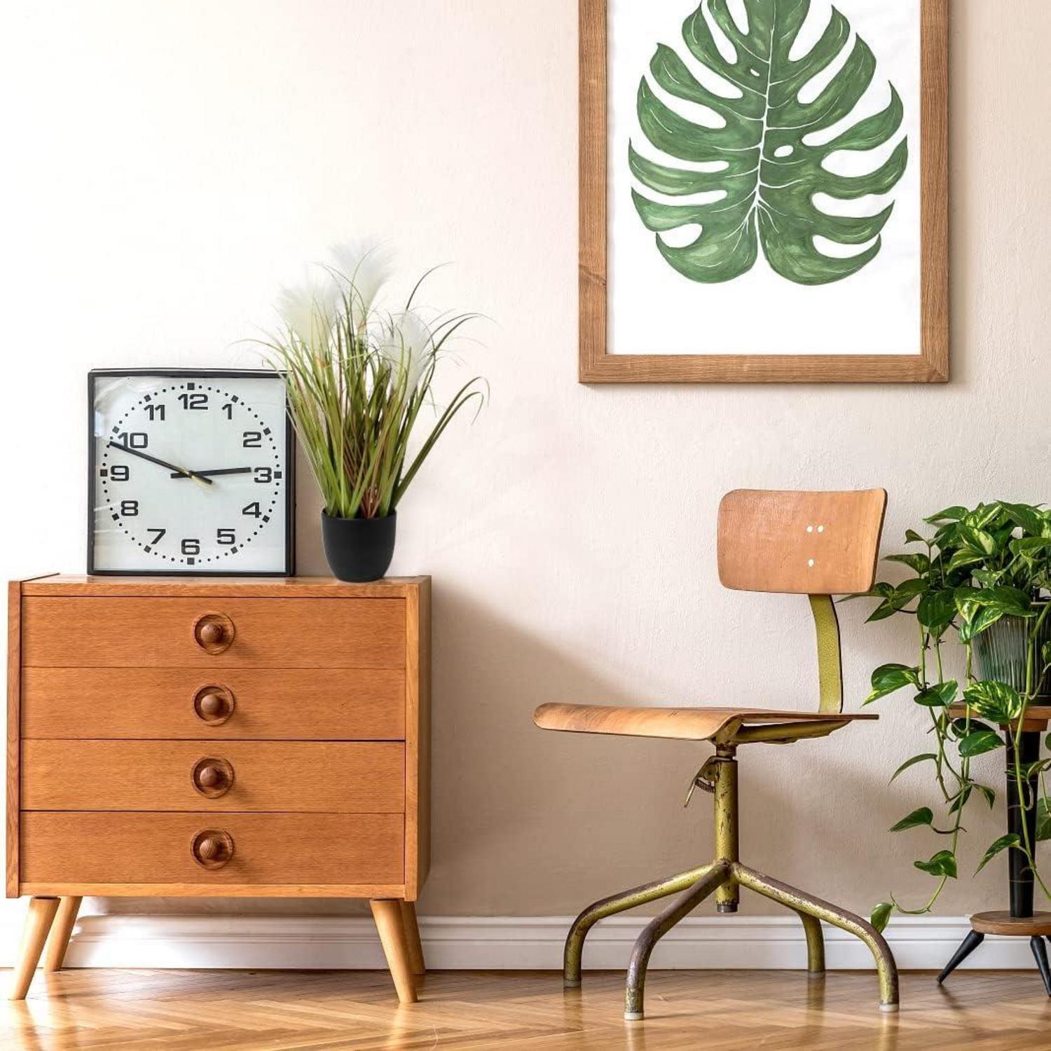 Künstliches Pampasgras Deko Kunstpflanze Schwarz Beige