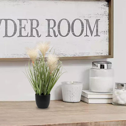 Briful Pampasgras Kunstgras Kunstpflanze Ziergras Deko im Schwarzen Topf