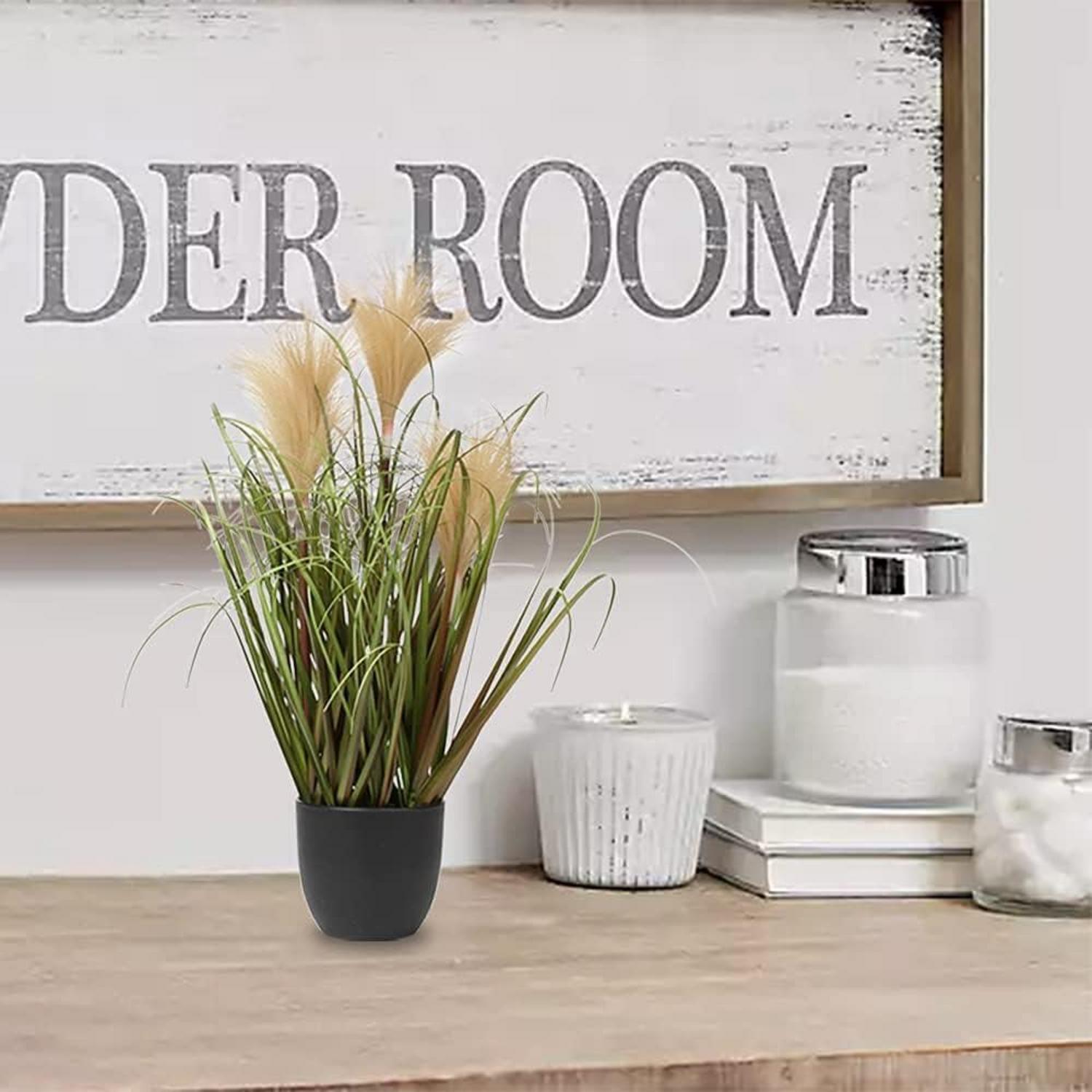 Künstliches Pampasgras Deko Kunstpflanze Schwarz Ziergras