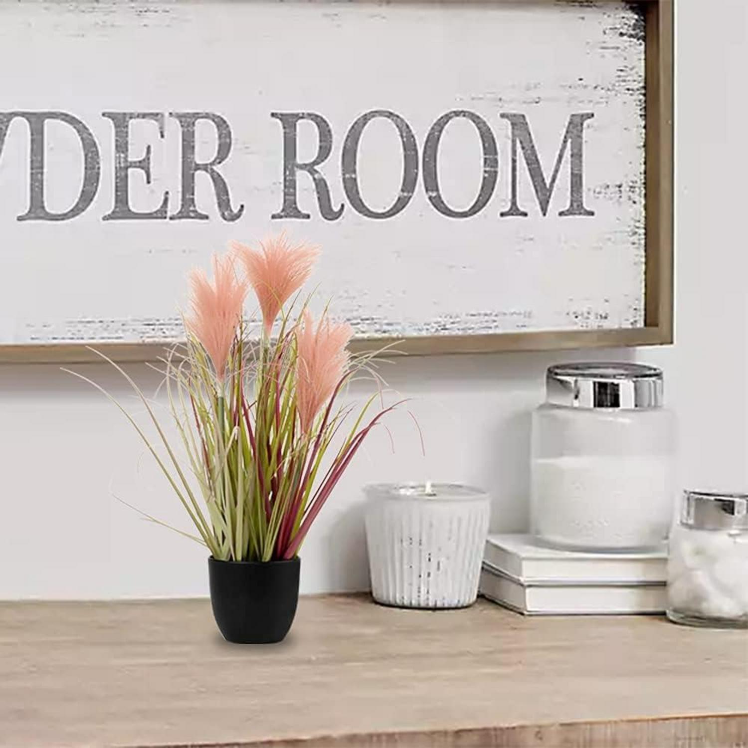 Künstliches Pampasgras Grasbusch Kunstpflanze Ziergras Schwarz