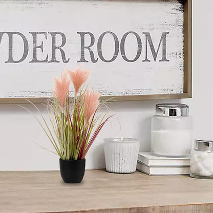 Künstliches Pampasgras Grasbusch Kunstpflanze Ziergras Schwarz