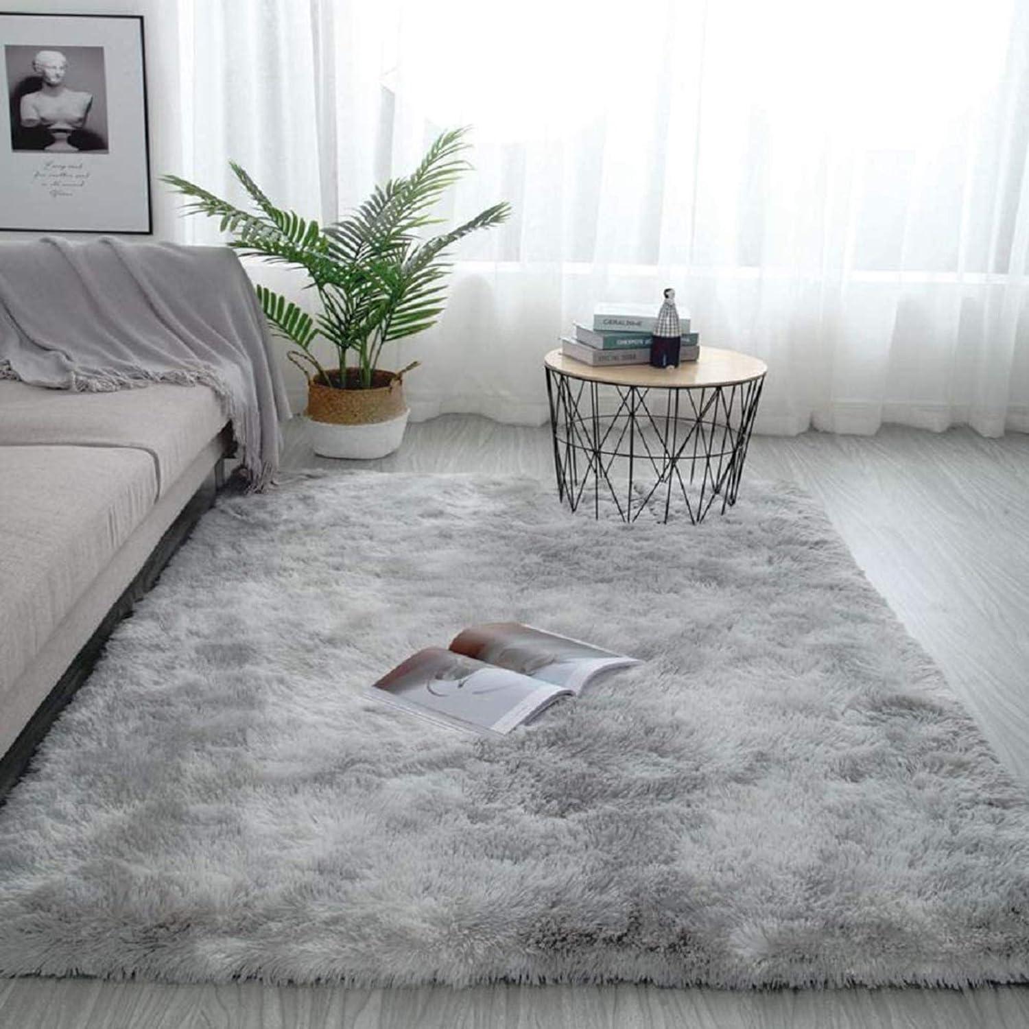 Flauschiger Shaggy Teppich Anti-Rutsch Indoor Moderne Plüsch 120x160cm
