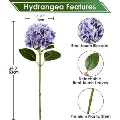 Künstliche Hortensie Real-Touch Blumen Hydrangea Deko 2