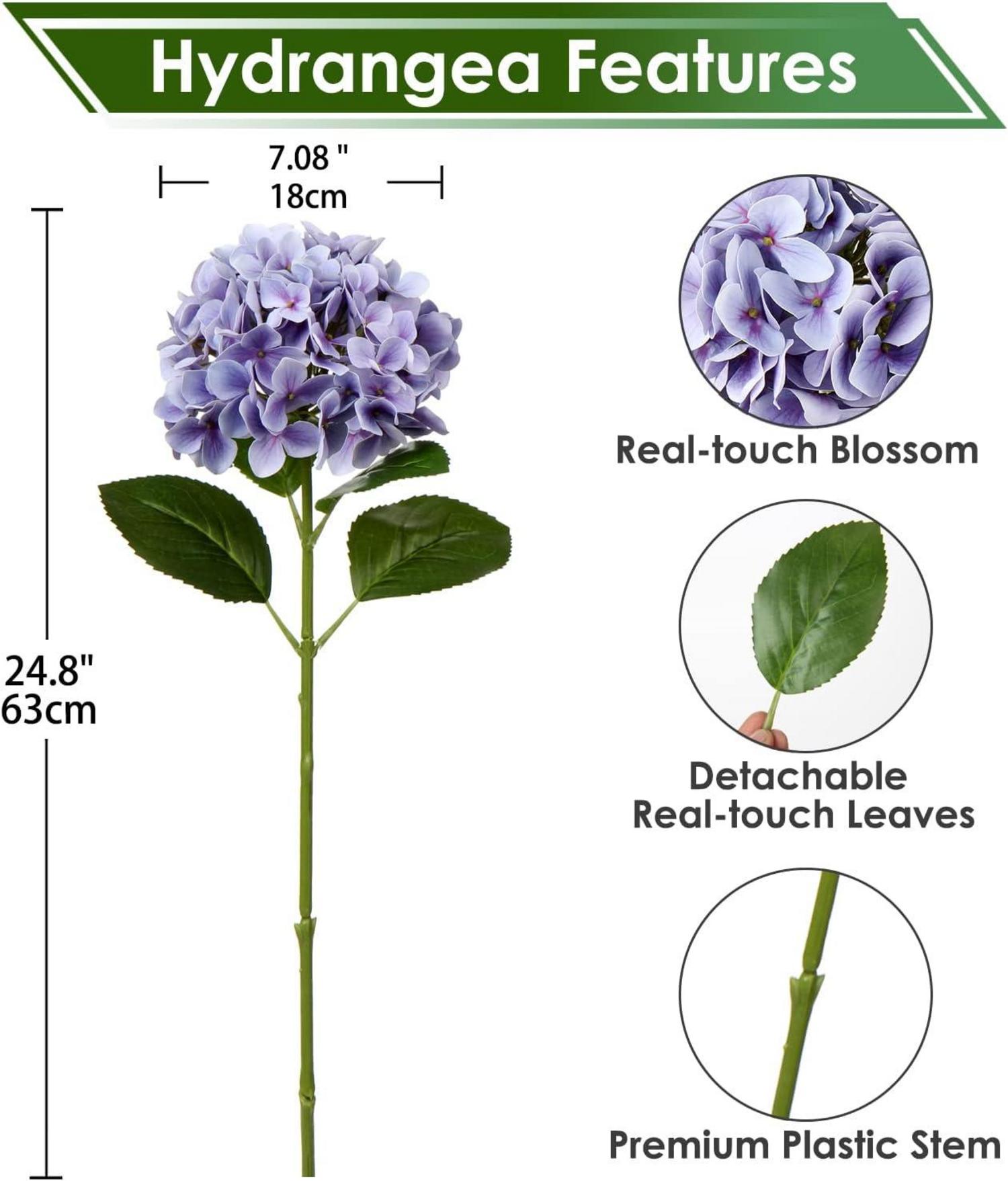 Künstliche Hortensie Real-Touch Blumen Hydrangea Deko 2