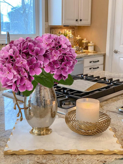 Künstliche Hortensie Real-Touch Blumen Hydrangea Kunstzweige Deko 2er Set