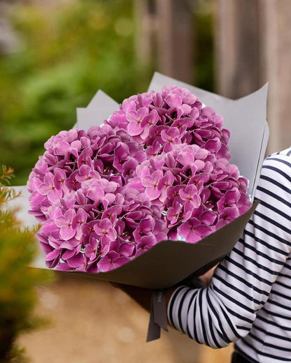 Künstliche Hortensie Real-Touch Kunstblumen 2 Stück Pale Violetred