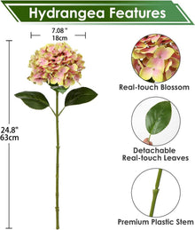 Künstliche Hortensie Real-Touch Blumen Kunstblumen Set 2