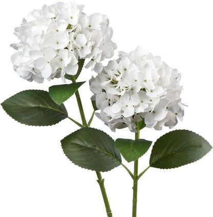 Künstliche Hortensie Real-Touch Kunstblumen 2 Stück Mint Cream