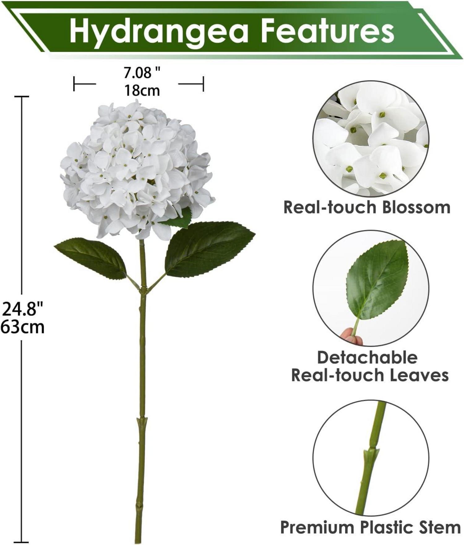 Künstliche Hortensie Blumen Real-Touch Kunstblumen Hydrangea