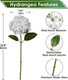 Künstliche Hortensie Blumen Real-Touch Kunstblumen Hydrangea