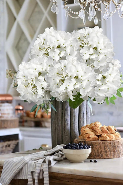 Moderne Künstliche Hortensie Blumen Real-Touch Hydrangea Kunstblumen 2er Set