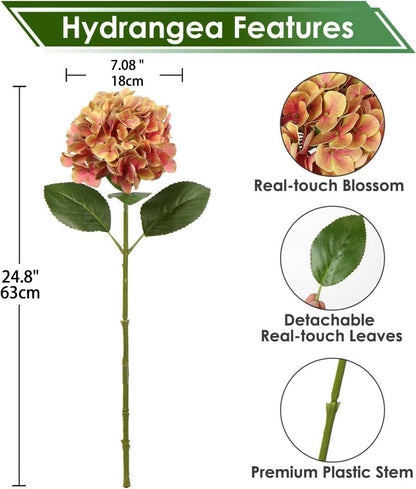 Künstliche Hortensie Blumen Real-Touch Hydrangea Kunstzweige