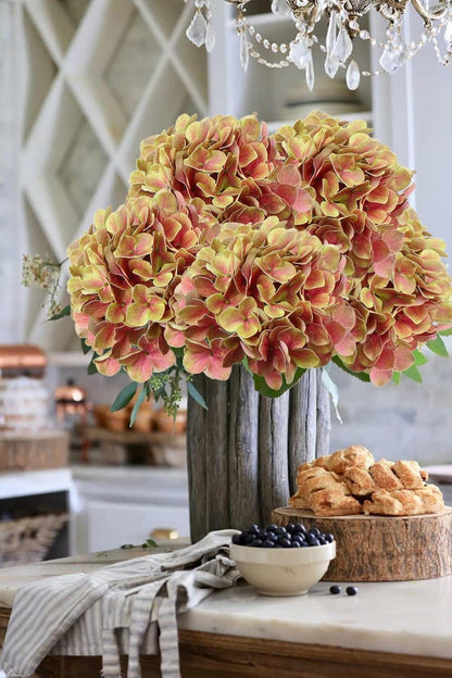 Künstliche Hortensie Blumen Real-Touch Kunstblumen Hydrangea Deko 63cm