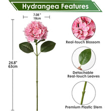 Künstliche Hortensie Real-Touch Kunstblumen 63 cm 2er-Set