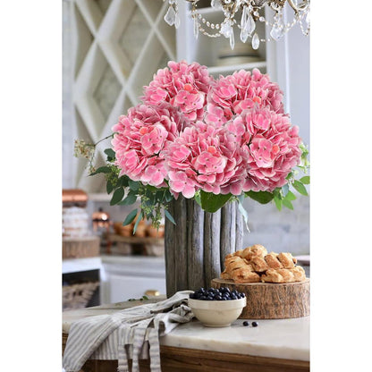 Künstliche Hortensie Real-Touch Kunstblumen 63 cm 2er-Set