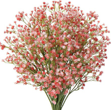 12er Set Künstliches Schleierkraut Gypsophila Blumenstrauß Orange Rot