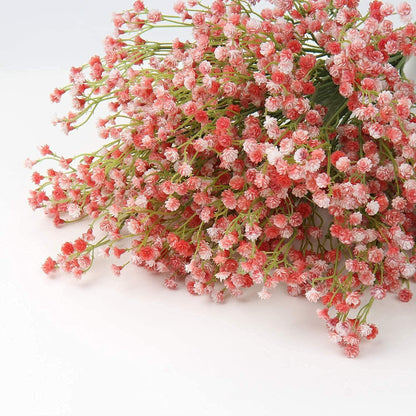 12er Set Künstliches Gypsophila Schleierkraut Orange Red