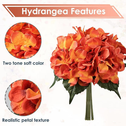 Kunstblume Hortensien 9 Köpfe - Bouquet für Hochzeit Party
