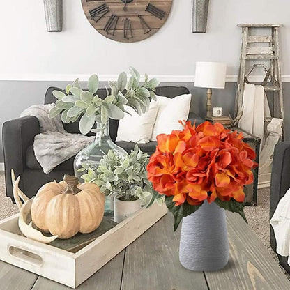 Kunstblume Hortensien Seiden-Blumen Bouquet Hochzeit Party Deko 9 Köpfe 1