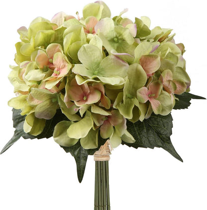 Künstliche Hortensien Blumenstrauß 9 Köpfe Hochzeit Deko Bouquet