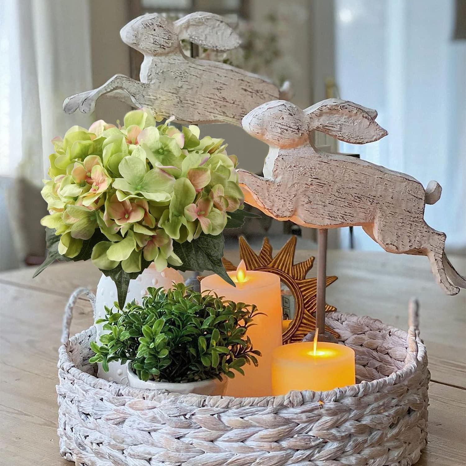 Künstliche Hortensien Blumenstrauß 9 Köpfe Hochzeit Deko Bouquet