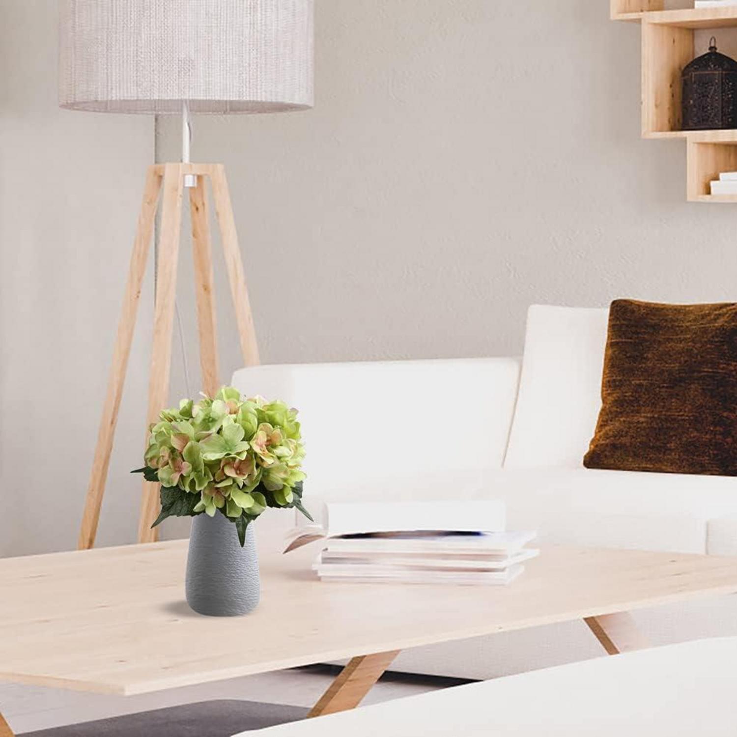 Kunstblume Hortensien Bouquet Seiden-Blumen Hochzeit Deko 9 Köpfe