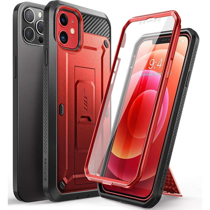 iPhone 12/12 Pro Hülle mit Gürtelclip & Displayschutz, Rot