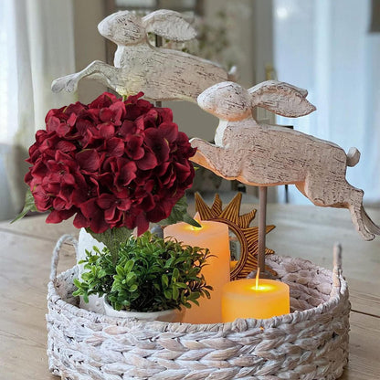 Künstliche Hortensien Blumenstrauß 9 Köpfe Deko für Hochzeit Home Party Büro