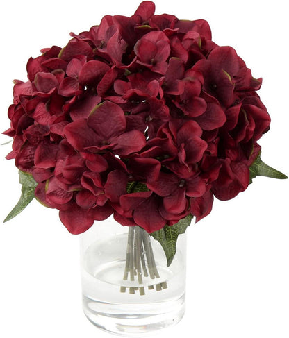 Künstliche Hortensien Blumenstrauß Seidenblumen Hochzeit Deko Rot