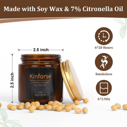 Premium Citronella Duftkerzen geschenkset 6x 100% Sojawachs
