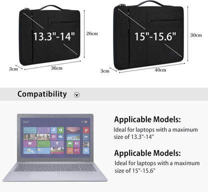 Laptophülle 13-14 Zoll stoßfest wasserdicht schwarz Oxford Polyester