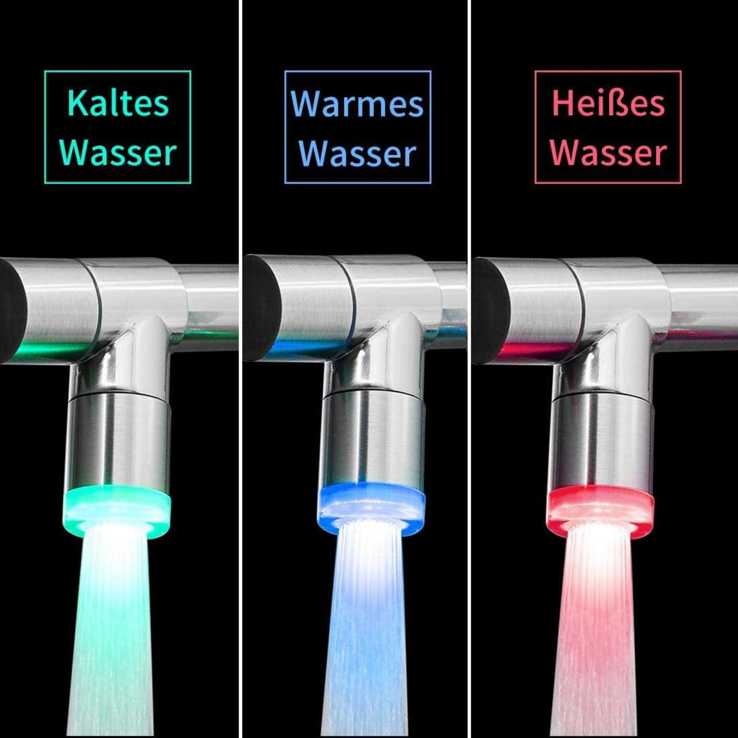 TIMACO LED Wasserhahn Küche mit Spiralfeder und 360° Schwenkbarkeit