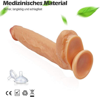 Realistischer Dildo mit Saugnapf, Eichel und