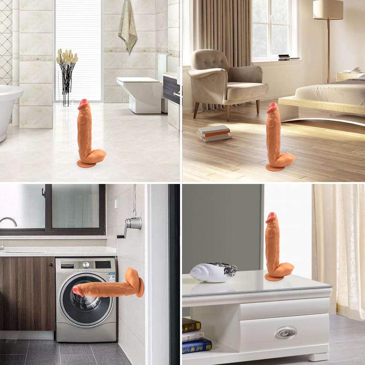 Realistischer Dildo 30cm mit Saugnapf - Echte Eichel, Hoden, Adern