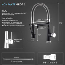 TIMACO Mischbatterie Küche Schwarz & Nickel - Wasserhahn mit