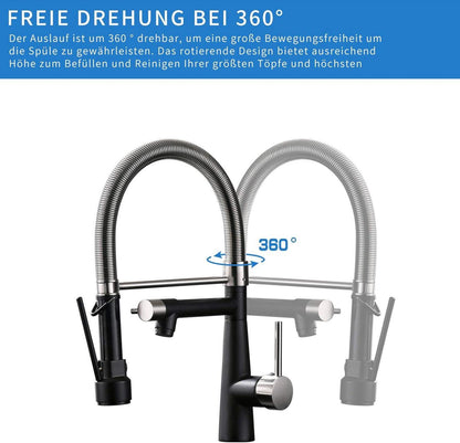 Wasserhahn Küche Schloss Brause Ausziehbar 360° Schwenkbar Einhebel
