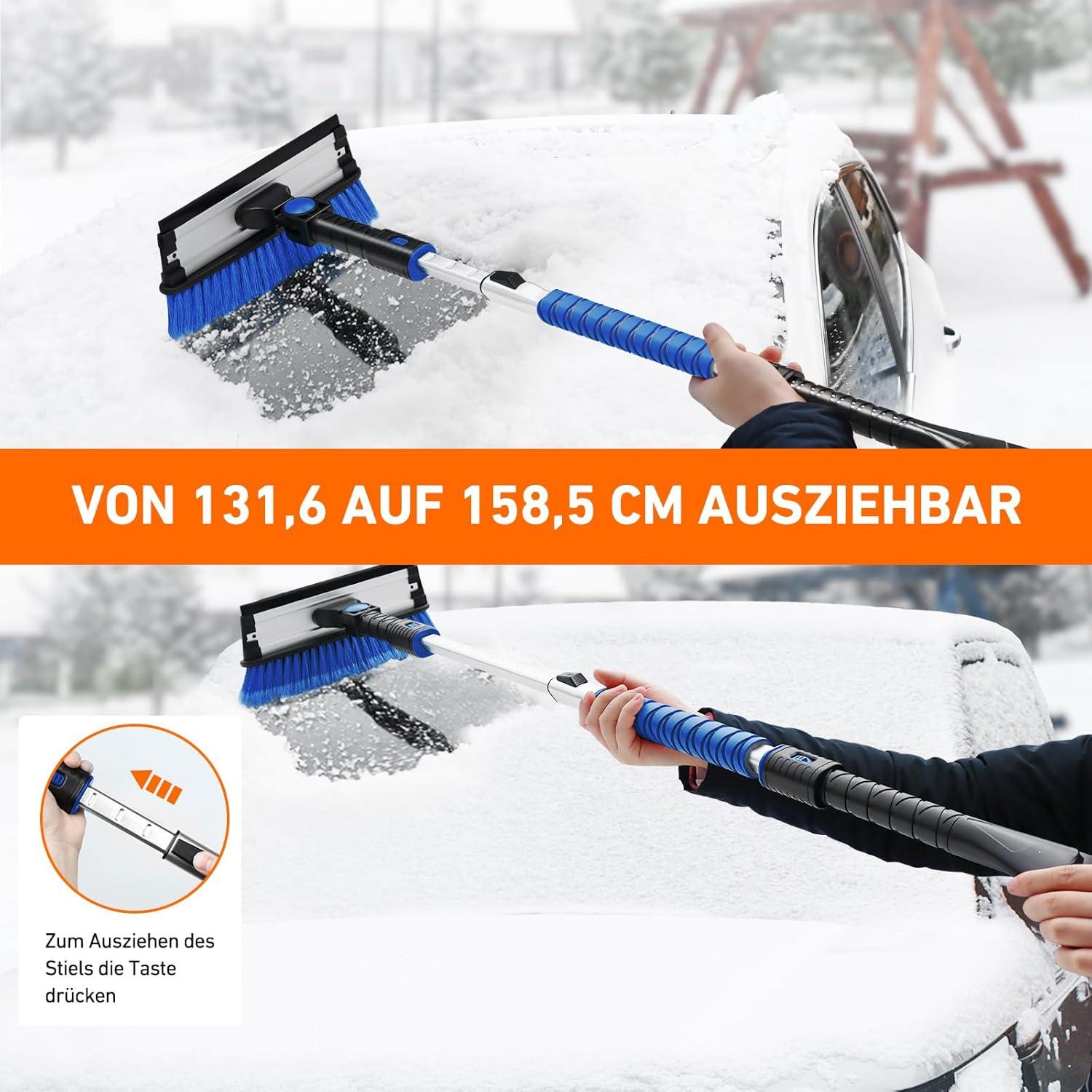 Eiskratzer mit Besen Schneebesen Eisschaber Rakel blau SEO