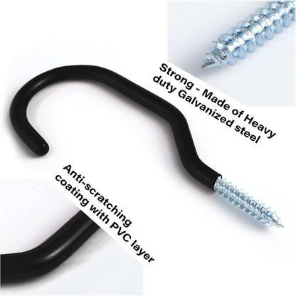 8er-Pack Fahrradhaken Set, PVC-Beschichtung, vielseitig