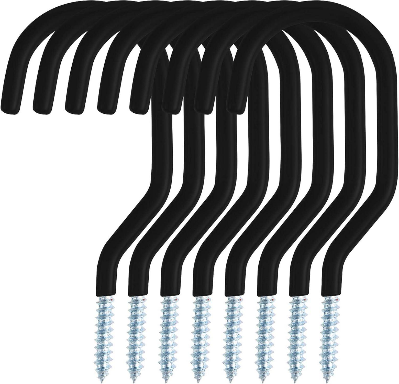 Fahrradhaken Set 8 Stück Schwarz PVC Beschichtung für Wandhalterung